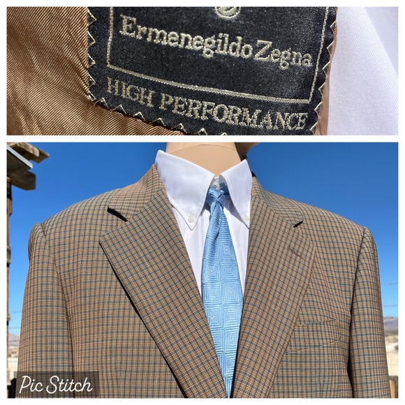 Ermenegildo Zegna High Performance Wool Blazer Men 41 Plaid Check‎ Sport Coat